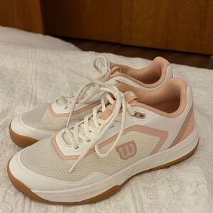 Wilson Women's White and Peach Athletic Shoes